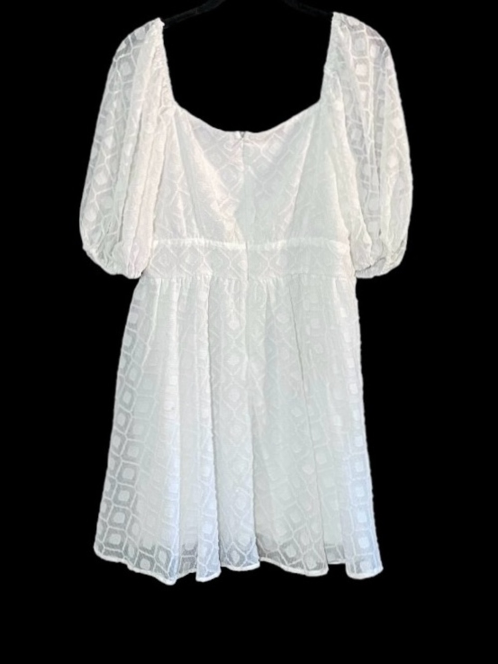 Jealous Tomato White Lace Babydoll Dress L Puff Sleeve Cottagecore Milkmaid - Picture 7 of 10